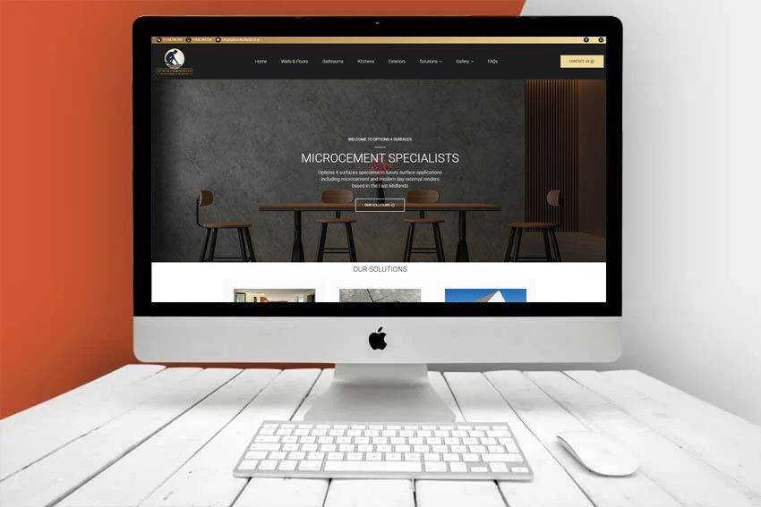 Options 4 Surfaces website design